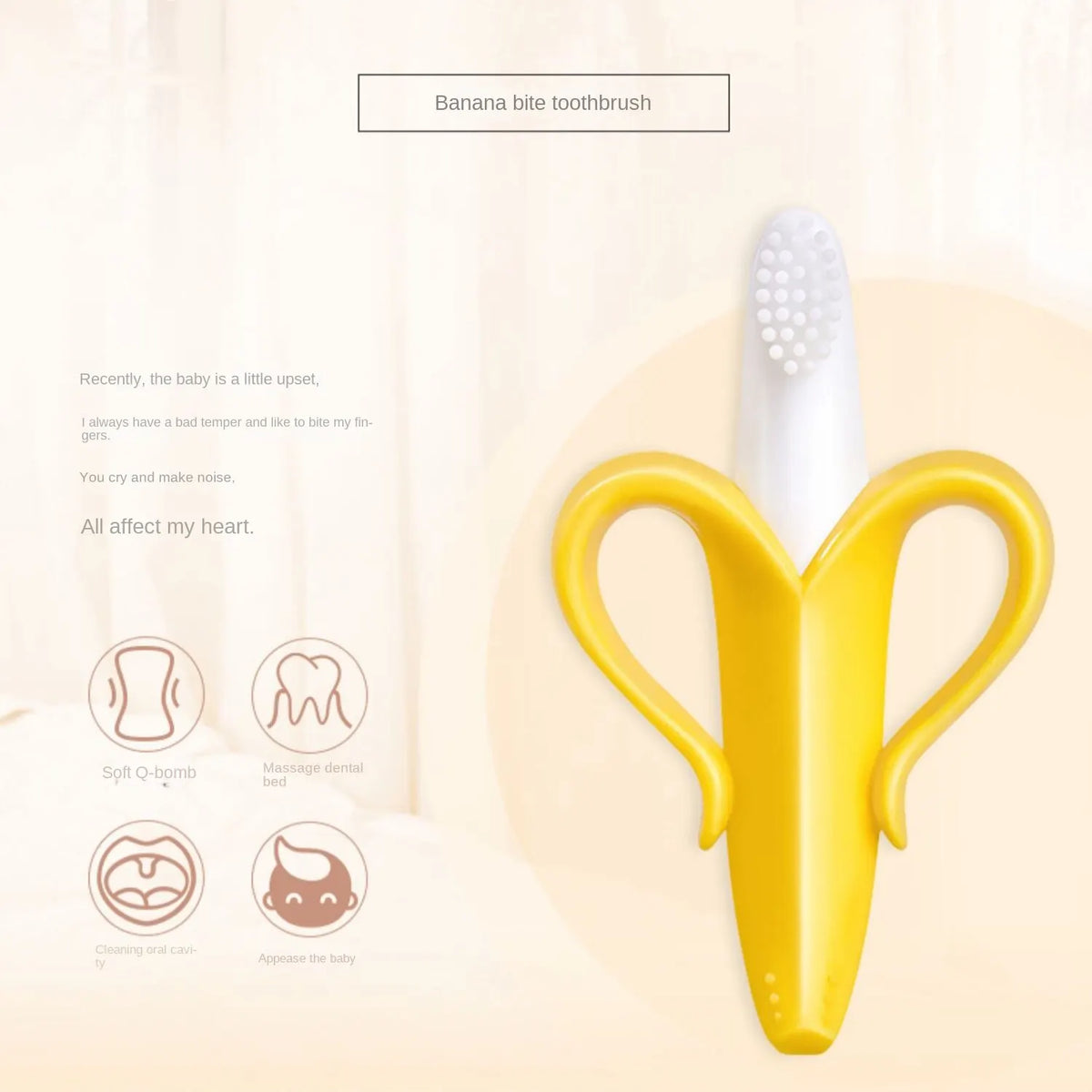 Silicone Banana Teether Training Toothbrush