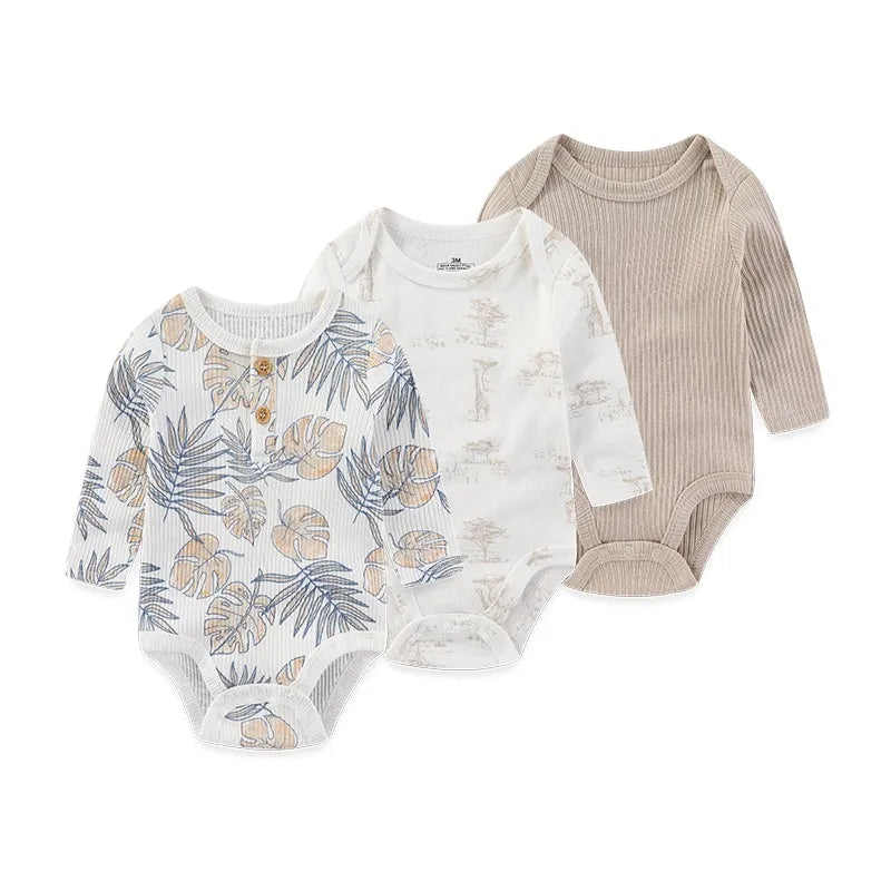 Long-Sleeve Cartoon Cotton Bodysuits