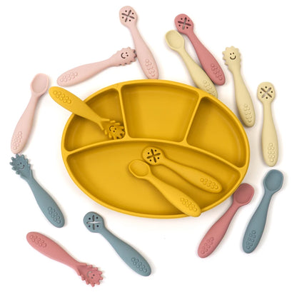 Silicone Baby Learning Spoons Feeding Utensils Set