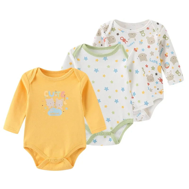 Long-Sleeve Cartoon Cotton Bodysuits