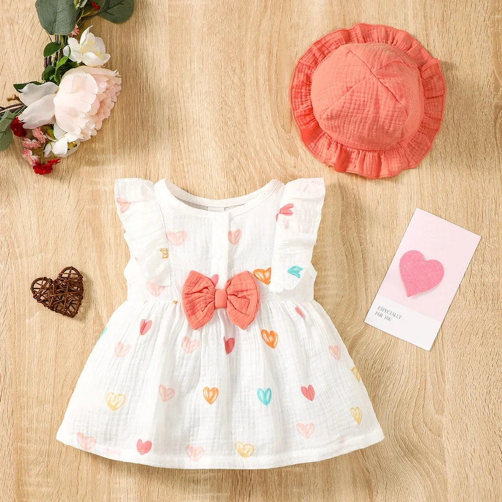 2-Piece Newborn Baby Love Print Dress set