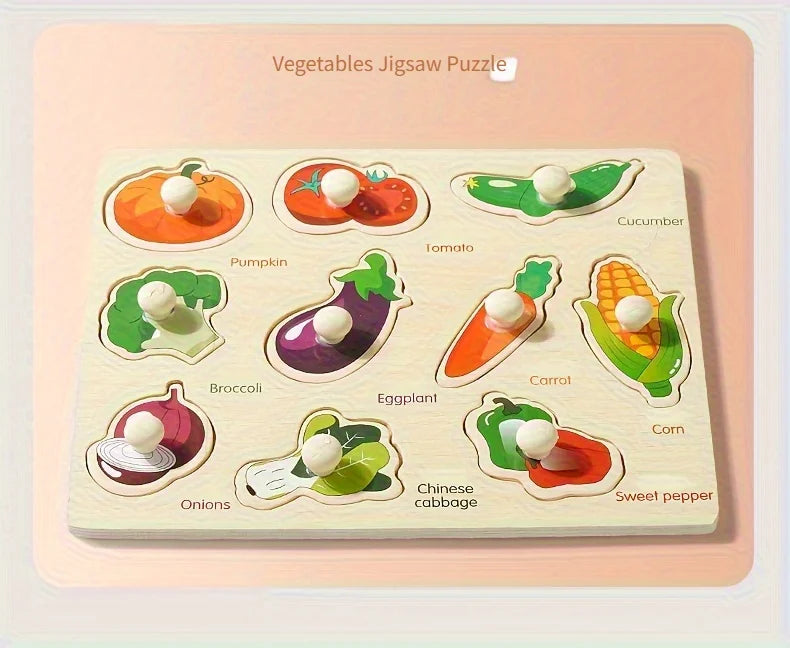 Montessori Wooden Geometry Puzzle Board Toy