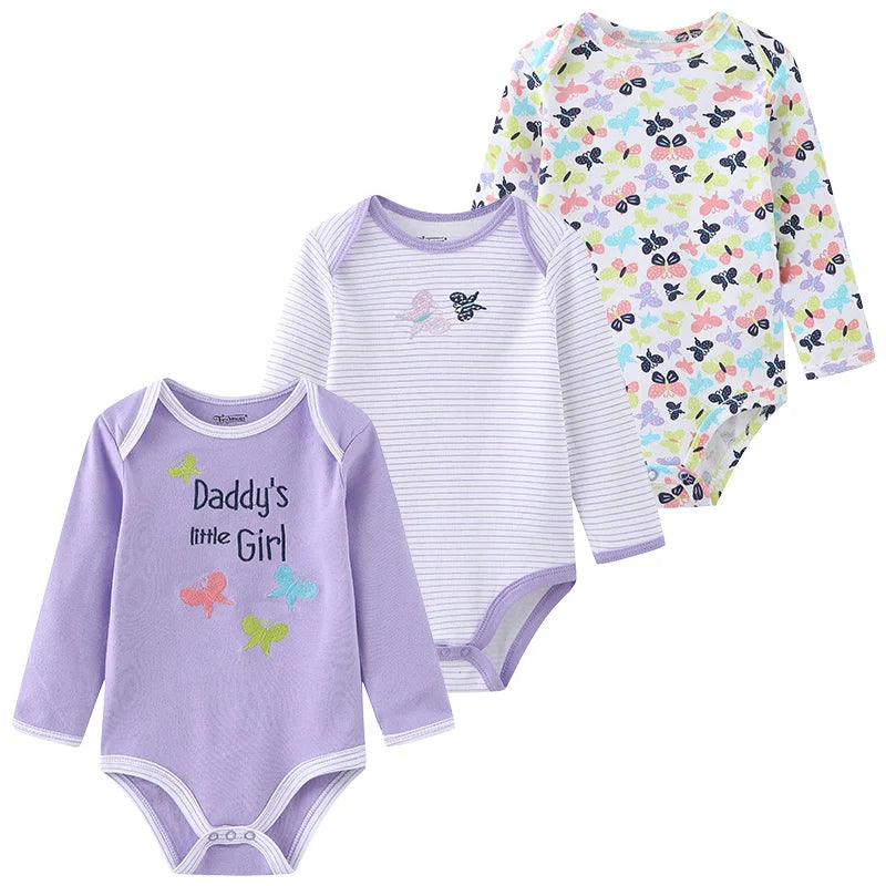 Long-Sleeve Cartoon Cotton Bodysuits
