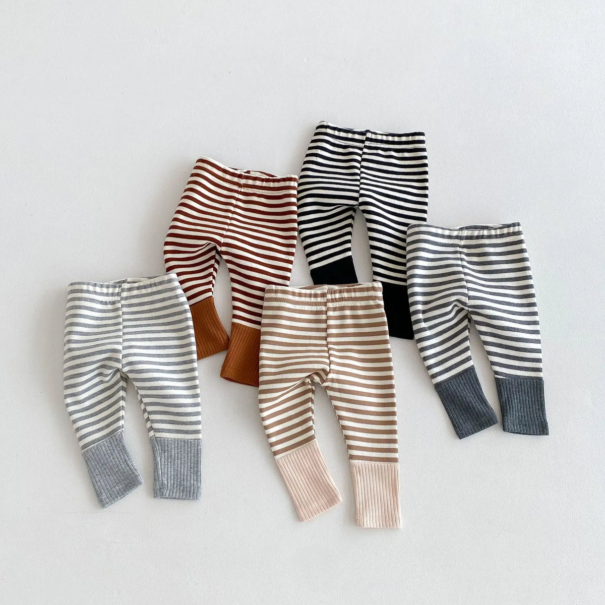 Cotton Spliced Striped Pants
