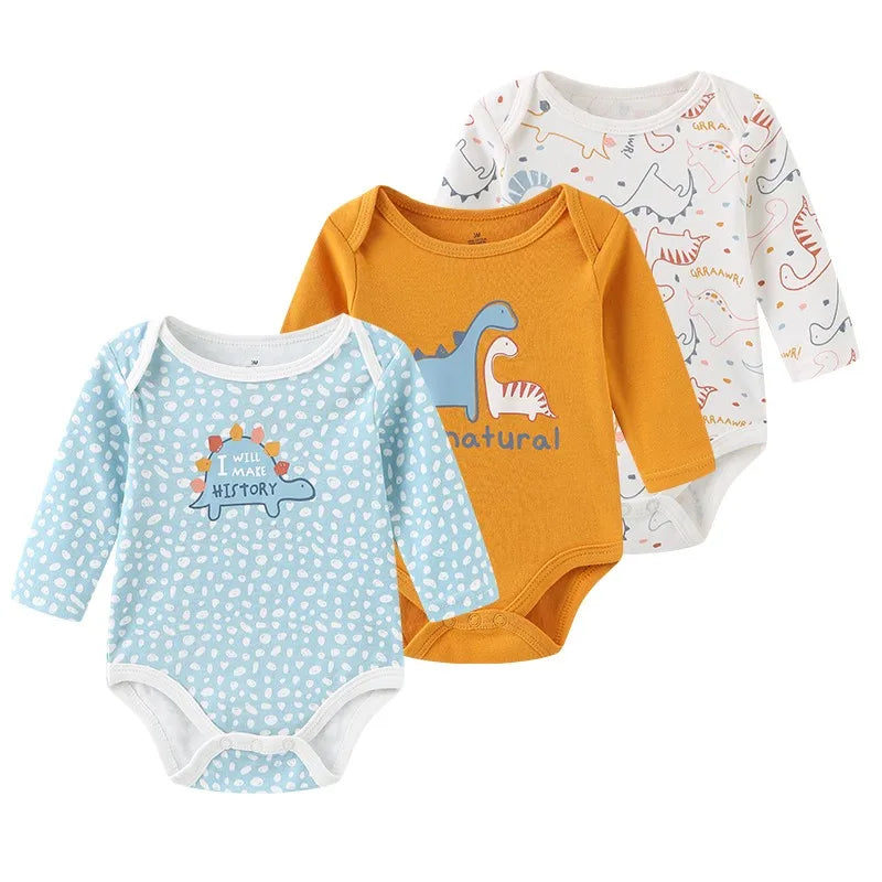 Long-Sleeve Cartoon Cotton Bodysuits