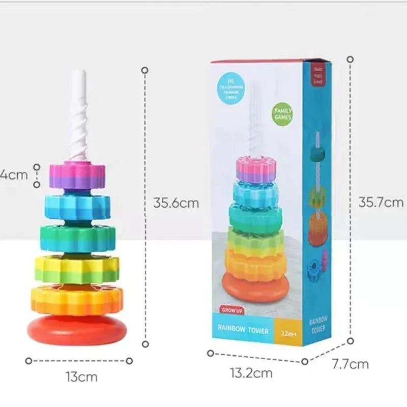 Colorful Stacking Rainbow Tower Puzzle Toy