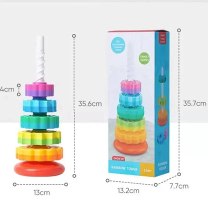 Colorful Stacking Rainbow Tower Puzzle Toy
