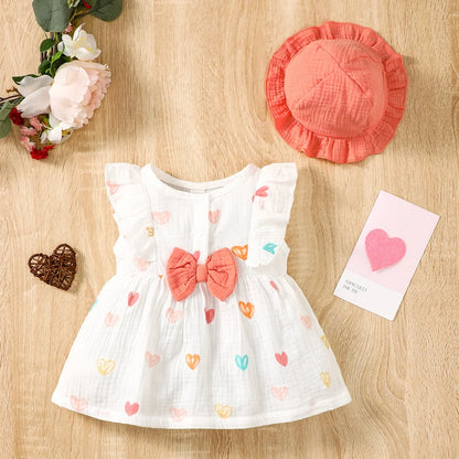 2-Piece Newborn Baby Love Print Dress set