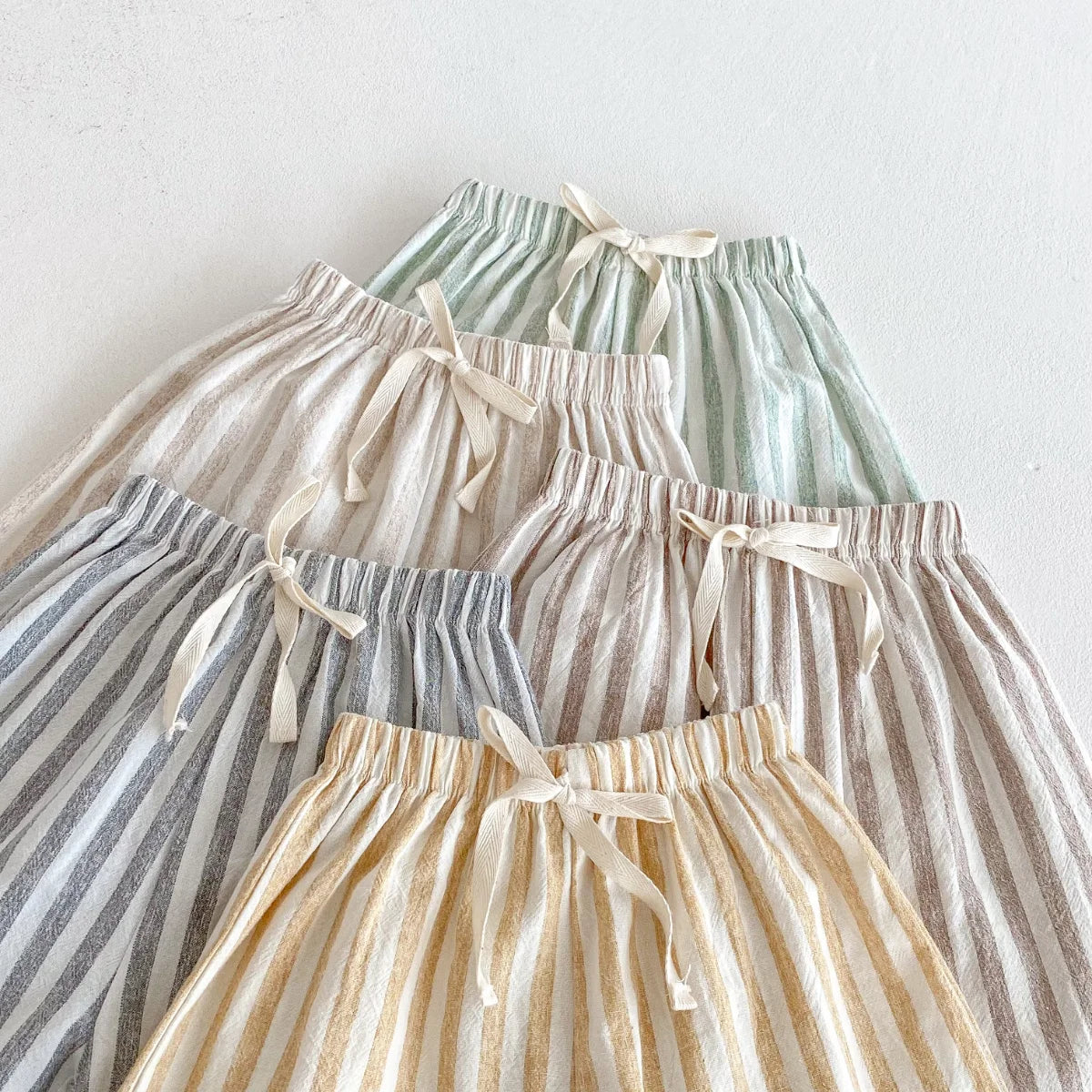 Striped Linen Cotton Harem Pants