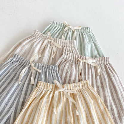Striped Linen Cotton Harem Pants