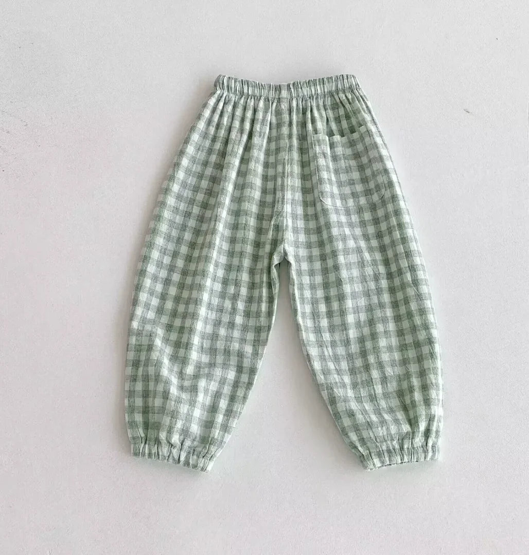Striped Linen Cotton Harem Pants