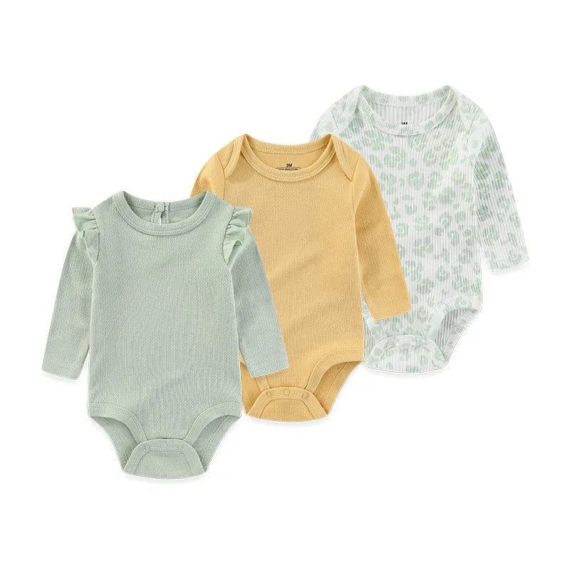 Long-Sleeve Cartoon Cotton Bodysuits
