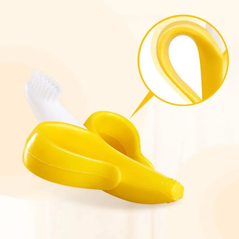 Silicone Banana Teether Training Toothbrush
