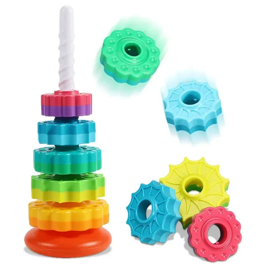 Colorful Stacking Rainbow Tower Puzzle Toy