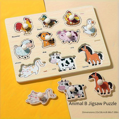 Montessori Wooden Geometry Puzzle Board Toy