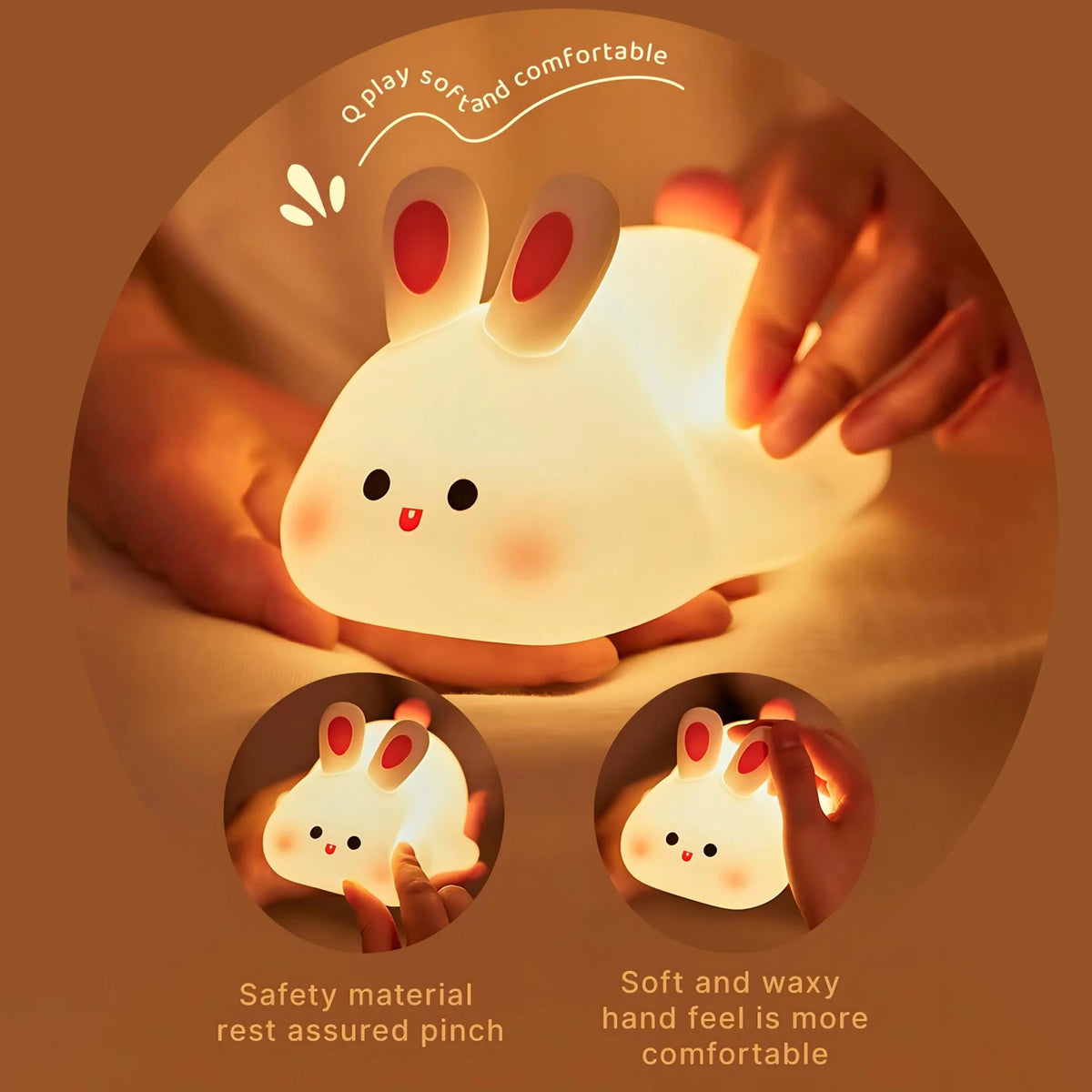 Cute Silicone Panda Rabbit LED Night Light