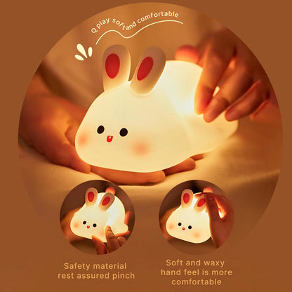 Cute Silicone Panda Rabbit LED Night Light