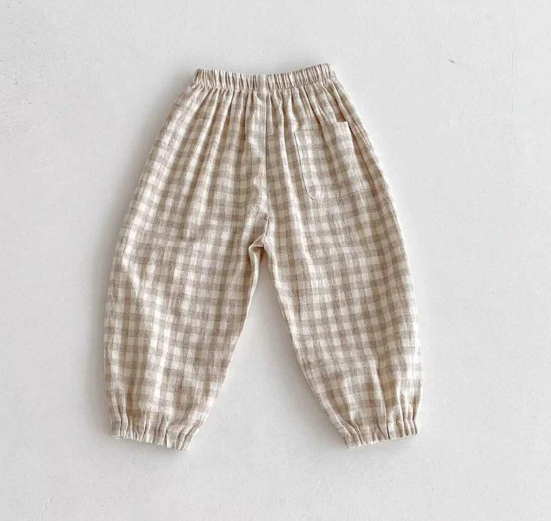 Striped Linen Cotton Harem Pants