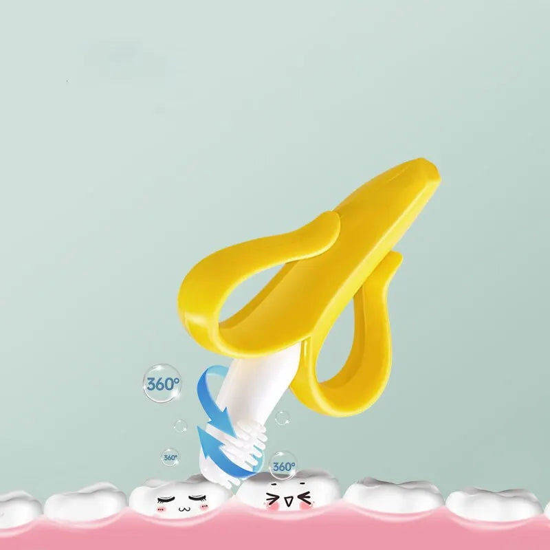 Silicone Banana Teether Training Toothbrush