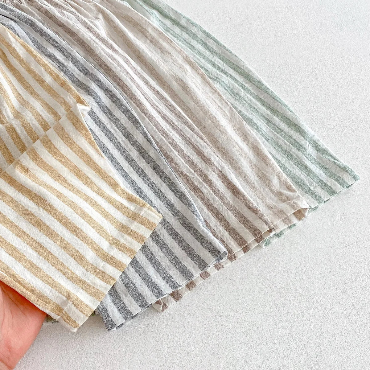 Striped Linen Cotton Harem Pants