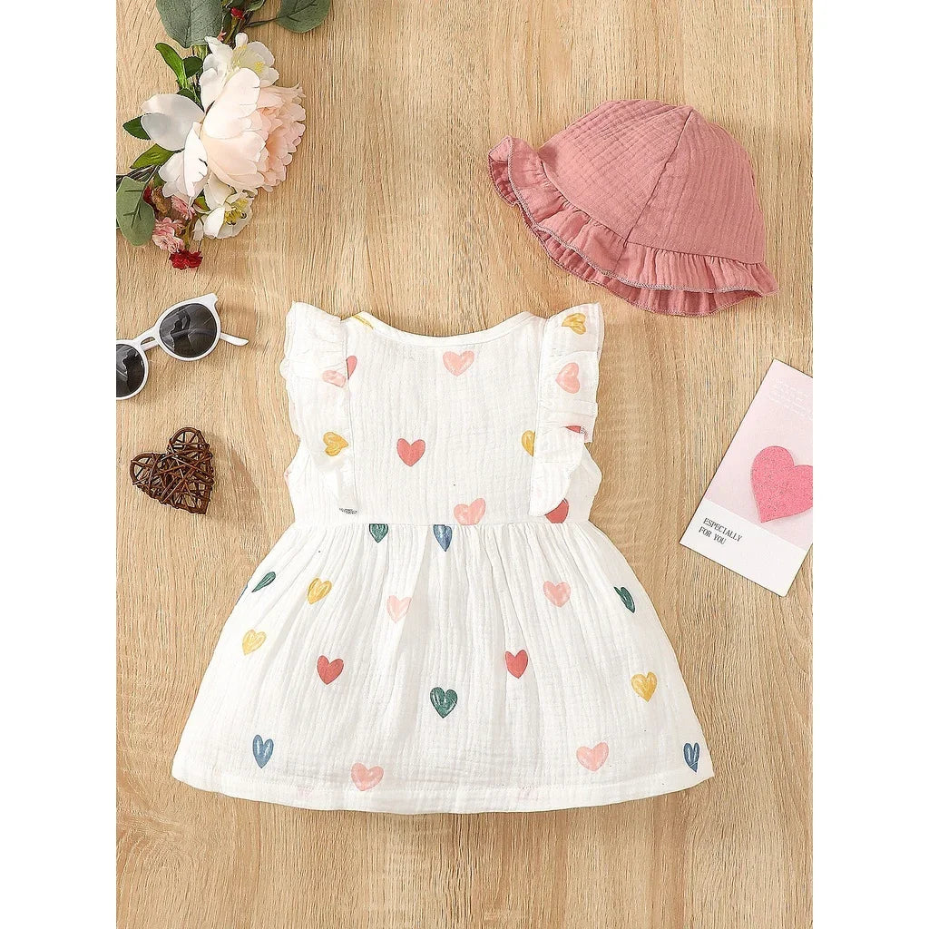 2-Piece Newborn Baby Love Print Dress set