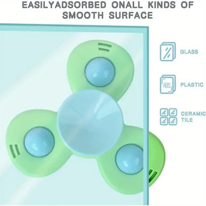 Suction cup spinning toy
