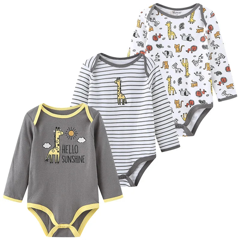Long-Sleeve Cartoon Cotton Bodysuits