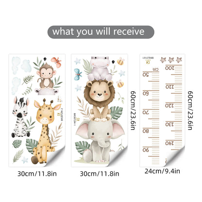 Jungle Safari Animal Growth Chart Wall Sticker