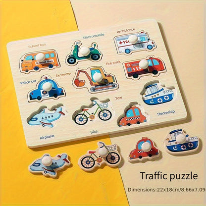 Montessori Wooden Geometry Puzzle Board Toy