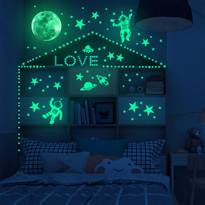 Glow In Dark Moon Stars Wall Stickers