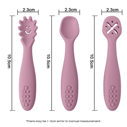 Silicone Baby Learning Spoons Feeding Utensils Set