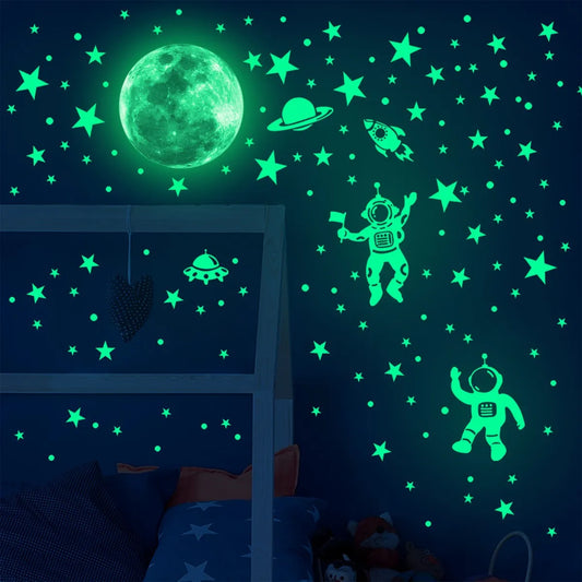 Glow In Dark Moon Stars Wall Stickers