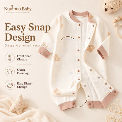 Long-Sleeve V-Neck Romper Bodysuit