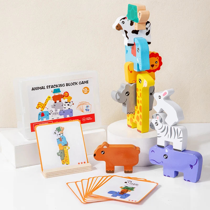 Animal Stacking Blocks Montessori Balance Puzzle Toy