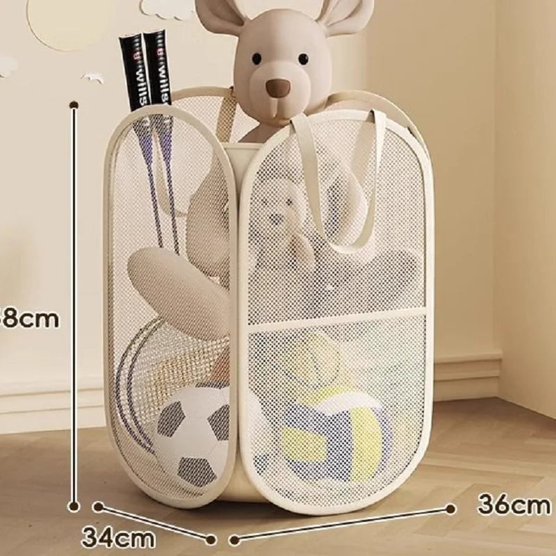 Foldable Mesh Toy Storage Baske