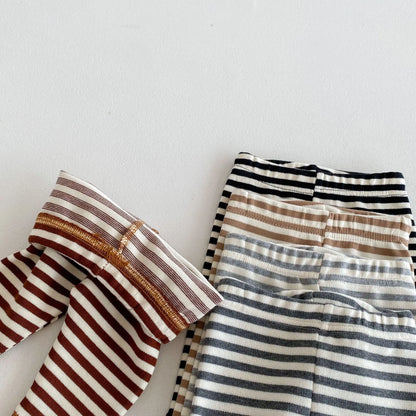 Cotton Spliced Striped Pants