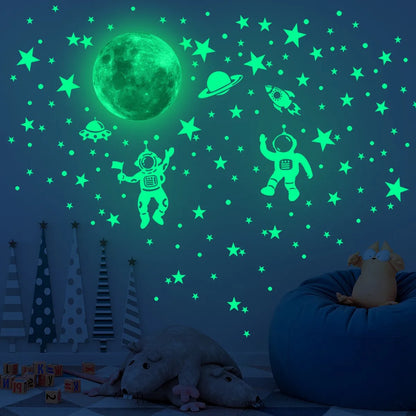 Glow In Dark Moon Stars Wall Stickers