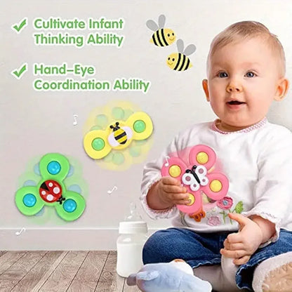 Suction cup spinning toy