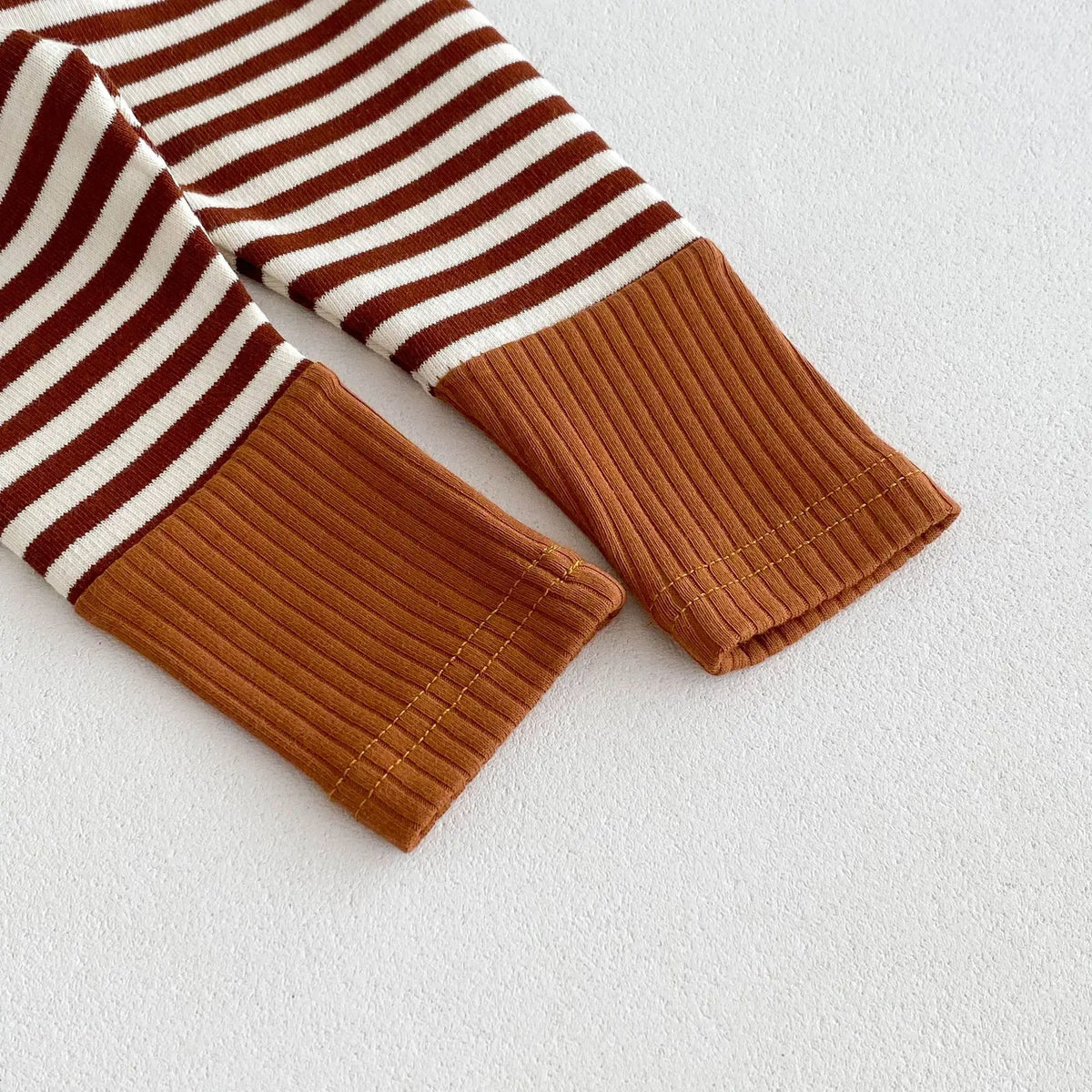 Cotton Spliced Striped Pants