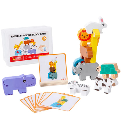 Animal Stacking Blocks Montessori Balance Puzzle Toy