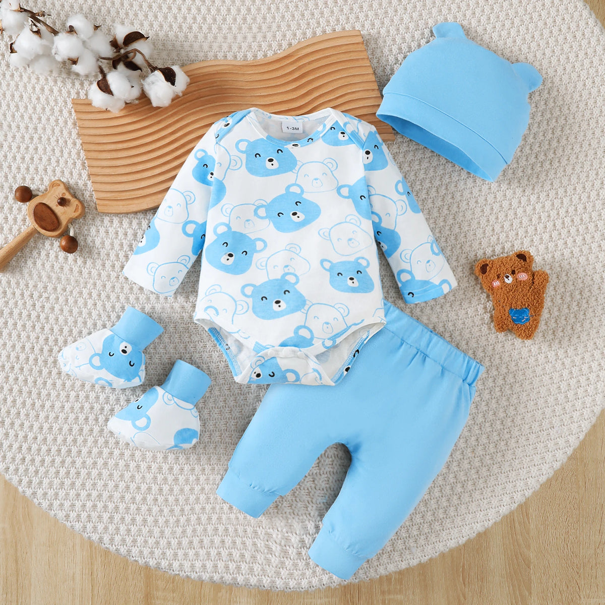 Pants Hat Socks Bodysuit Outfit Set