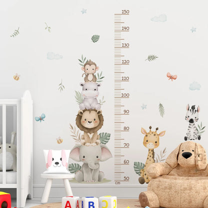 Jungle Safari Animal Growth Chart Wall Sticker