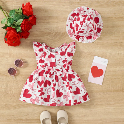 2-Piece Newborn Baby Love Print Dress set