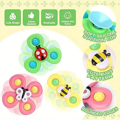 Suction cup spinning toy