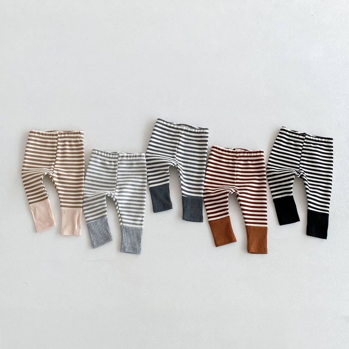 Cotton Spliced Striped Pants