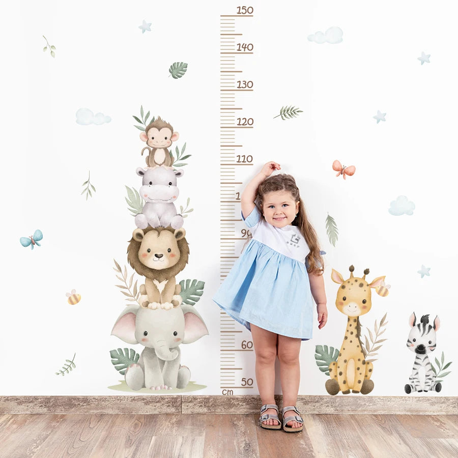 Jungle Safari Animal Growth Chart Wall Sticker