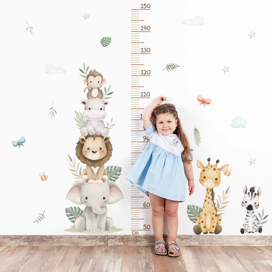 Jungle Safari Animal Growth Chart Wall Sticker