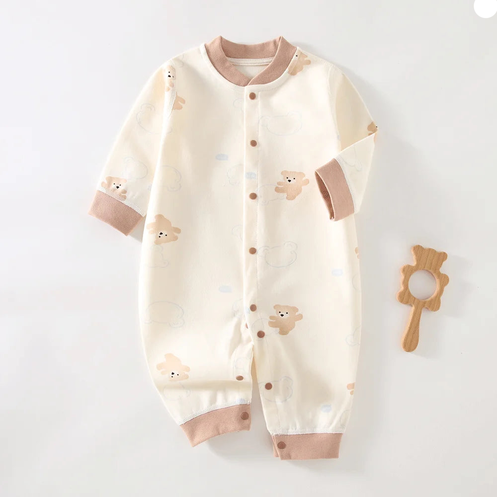 Long-Sleeve V-Neck Romper Bodysuit
