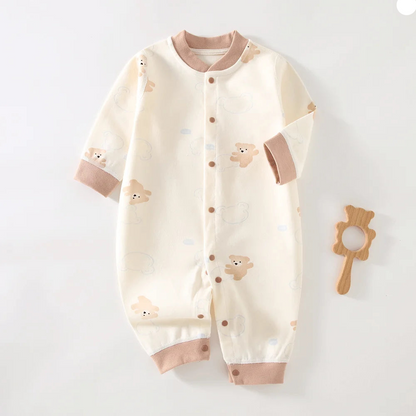 Long-Sleeve V-Neck Romper Bodysuit