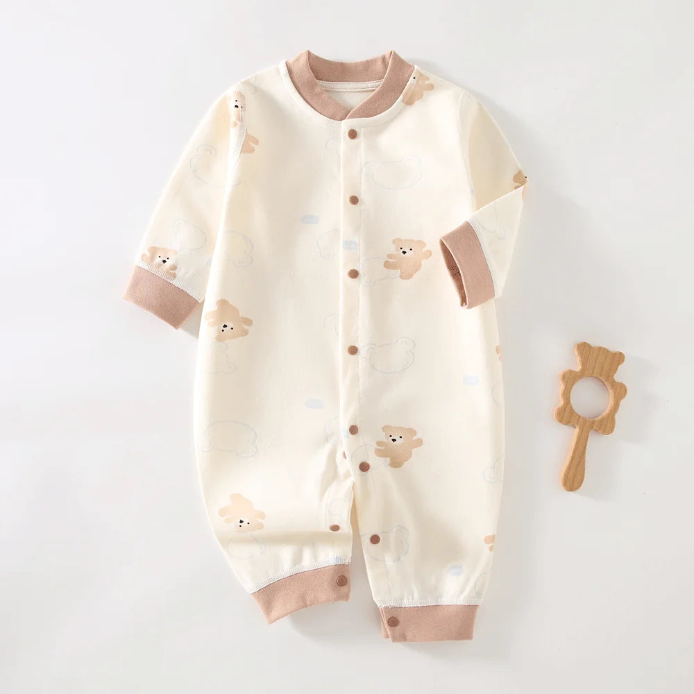 Long-Sleeve V-Neck Romper Bodysuit